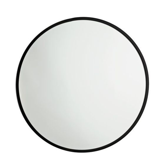 33" Antheus Black Ash Round Mirror
